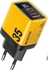 CHARGER GAN 35W PD+QC3.0 YELLOW WP-U25 WK