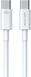 CHARGING CABLE 100W TYPE-C/TYPE-C WHITE 1M WDC-182 5A WK