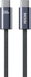 CHARGING CABLE 240W TYPE-C/TYPE-C BLACK 1M WDC-23 WK