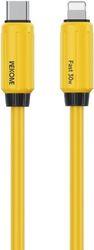 CHARGING CABLE 30W PD TYPE-C/I6 YELLOW 1M WDC-29 WK