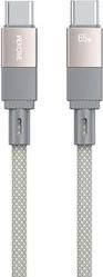 CHARGING CABLE 65W TYPE-C/TYPE-C GREY 1M WDC-46 WK