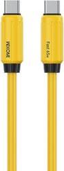 CHARGING CABLE 65W TYPE-C/TYPE-C YELLOW 1M WDC-28 WK