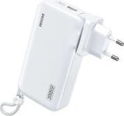 POWER BANK 10000MAH PD 22,5W WP-118 2 ΘΕΣΕΩΝ, ΜΕ ΚΑΛΩΔΙΟ LIGHTING/USB-C ΛΕΥΚΟ WK