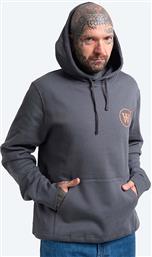 ΒΑΜΒΑΚΕΡΗ ΜΠΛΟΥΖΑ IAN HOODIE ΧΡΩΜΑ: ΓΚΡΙ, ΜΕ ΚΟΥΚΟΥΛΑ F30 WOOD WOOD