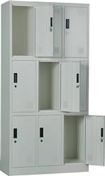 ΦΟΡΙΑΜΟΣ ΜΕΤΑΛΛΙΚΟΣ ΜΕ 9 ΡΑΦΙΑ 90X40X185 CM - ΓΚΡΙ WOODWELL