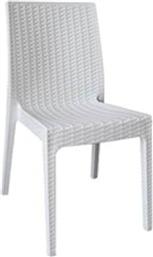 ΚΑΡΕΚΛΑ ΠΛΑΣΤΙΚΗ RATTAN LOOK C9566 46X55X85CM - ΑΣΠΡΗ WOODWELL