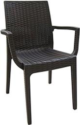 ΚΑΡΕΚΛΑ ΠΛΑΣΤΙΚΗ RATTAN LOOK C9567 54X55X85CM - ΑΝΘΡΑΚΙ WOODWELL