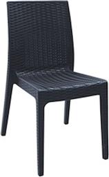 ΚΑΡΕΚΛΑ ΠΛΑΣΤΙΚΗ RATTAN LOOK C9575 46X55X85CM - ΑΝΘΡΑΚΙ WOODWELL