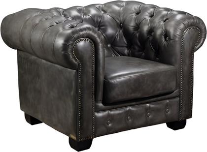 ΠΟΛΥΘΡΟΝΑ CHESTERFIELD C41263 ΑΠΟ ΔΕΡΜΑ - ΑΝΤΙΚΕ ΓΚΡΙ WOODWELL