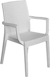 ΠΟΛΥΘΡΟΝΑ ΠΛΑΣΤΙΚΗ RATTAN LOOK C9577 54X55X85CM - ΑΣΠΡΗ WOODWELL