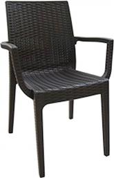 ΠΟΛΥΘΡΟΝΑ ΠΛΑΣΤΙΚΗ RATTAN LOOK C9578 54X55X85 CM - ΚΑΦΕ WOODWELL