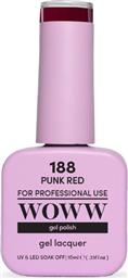 ΗΜΙΜΟΝΙΜΟ ΒΕΡΝΙΚΙ 188 PUNK RED (10ML) WOWW COSMETICS