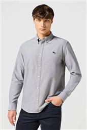 ΑΝΔΡΙΚΟ ΠΟΥΚΑΜΙΣΟ OXFORD BUTTON DOWN ΜΕ ΚΕΝΤΗΜΕΝΟ LOGO - 112357230-** ΓΚΡΙ WRANGLER