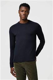 ΑΝΔΡΙΚΟ ΠΟΥΛΟΒΕΡ ΜΟΝΟΧΡΩΜΟ ΜΕ ΚΕΝΤΗΜΕΝΟ MONOGRAM REGULAR FIT - 112371536 ΜΑΥΡΟ WRANGLER