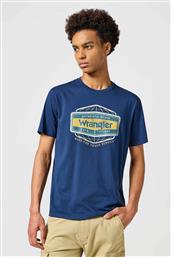 ΑΝΔΡΙΚΟ T-SHIRT ΜΕ GRAPHIC LOGO PRINT REGULAR FIT ''AMERICANA'' - 112357448 ΜΠΛΕ ΣΚΟΥΡΟ WRANGLER