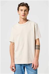 ΑΝΔΡΙΚΟ T-SHIRT ΜΟΝΟΧΡΩΜΟ ΜΕ LOGO PATCH ''SS SOLID'' REGULAR FIT - 112357430 ΕΚΡΟΥ WRANGLER