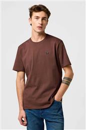 ΑΝΔΡΙΚΟ T-SHIRT ΜΟΝΟΧΡΩΜΟ ΜΕ ΚΕΝΤΗΜΕΝΟ ΛΟΓΟΤΥΠΟ ''SIGN OFF'' - 112371484 ΚΑΦΕ WRANGLER