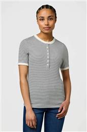 ΓΥΝΑΙΚΕΙΑ ΠΛΕΚΤΗ ΜΠΛΟΥΖΑ HENLEY ΜΕ ΡΙΓΕ ΣΧΕΔΙΟ SLIM FIT - 112370742 ΜΠΛΕ ΣΚΟΥΡΟ WRANGLER