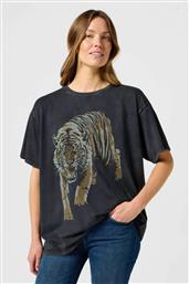 ΓΥΝΑΙΚΕΙΟ OVERSIZED T-SHIRT ΜΕ PRINT - 112356445 ΑΝΘΡΑΚΙ WRANGLER