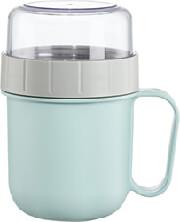 181582 CEREAL MUG TO GO WITH TOPPER 2 COMPARTMENTS 500 + 200 ML PASTEL BLUE/GREY XAVAX