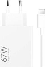 WALL CHARGING COMBO 67W USB TYPE-A + TYPE-C CABLE WHITE BHR6035 XIAOMI