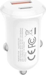 CC69 UNIVERSAL ΦΟΡΤΙΣΤΗΣ ΑΥΤΟΚΙΝΗΤΟΥ ΜΕ 2 ΕΞΟΔΟΥΣ 1X USB-A & 1X USB-C ΣΕ ΛΕΥΚΟ ΧΡΩΜΑ XO