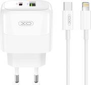 L137 (EU) PD20W/QC18W (1 USB-A + 1 USB-C) FAST CHARGING CHARGER WITH LIGHTNING CABLE (NB189A) XO