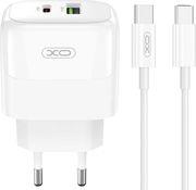 L137 (EU) PD20W/QC18W (1 USB-A + 1 USB-C) FAST CHARGING CHARGER WITH TYPE-C CABLE (NB190A) XO