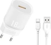 L157 (EU) QC3.0 18W CHARGING CHARGER WITH TYPE-C CABLE (NB103) XO