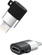 NB149-B ΑΝΤΑΠΤΟΡΑΣ MICRO USB HIGH-SPEED ΘΗΛ. - LIGHTNING ΣΕ ΜΑΥΡΟ/ΑΣΗΜΙ ΧΡΩΜΑ XO