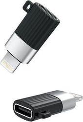 NB149-D ΑΝΤΑΠΤΟΡΑΣ USB HIGH-SPEED TYPE-C ΘΗΛ.  LIGHTNING ΣΕ ΜΑΥΡΟ/ΑΣΗΜΙ ΧΡΩΜΑ XO