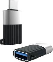 NB149-F ΑΝΤΑΠΤΟΡΑΣ USB HIGH-SPEED Α ΑΡΣ. - USB TYPE-C ΑΡΣ. ΣΕ ΜΑΥΡΟ/ΑΣΗΜΙ ΧΡΩΜΑ XO
