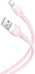 NB212 ΚΑΛΩΔΙΟ HIGH-SPEED USB A ΑΡΣ. - LIGHTNING 10.5W 1.00M ΣΕ ΡΟΖ ΧΡΩΜΑ XO