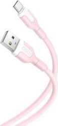 NB212 ΚΑΛΩΔΙΟ USB HIGH-SPEED A ΑΡΣ. - USB TYPE-C ΑΡΣ. 10.5W 1.00M ΣΕ ΡΟΖ ΧΡΩΜΑ XO