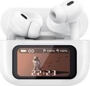 X36 BLUETOOTH ΑΚΟΥΣΤΙΚΑ HANDSFREE ΜΕ ΘΗΚΗ ΑΣΥΡΜΑΤΗΣ ΦΟΡΤΙΣΗΣ NOISE CANCELLATION ΚΑΙ ΟΘΟΝΗ WHITE XO
