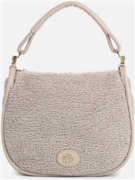 ? ΓΥΝΑΙΚΕΙΑ ΤΣΑΝΤΑ HOBO ΜΕ FAUX ΓΟΥΝΑ ΚΑΙ ΜΕΤΑΛΛΙΚΟ ΛΟΓΟΤΥΠΟ - DEA001F6 ΚΡΕΜ YNOT