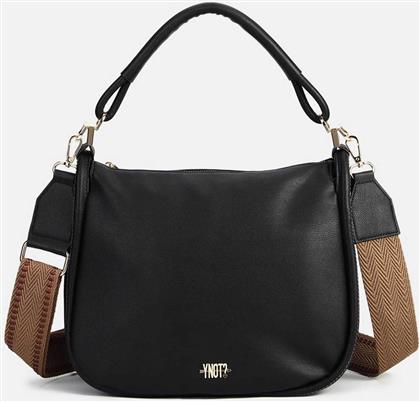 ? ΓΥΝΑΙΚΕΙΑ ΤΣΑΝΤΑ ΩΜΟΥ ΜΕ FAUX LEATHER ΚΑΙ ΜΕΤΑΛΛΙΚΟ ΛΟΓΟΤΥΠΟ ''FANTASY'' - FAN010F6 ΜΑΥΡΟ YNOT