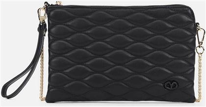 ? ΓΥΝΑΙΚΕΙΟ CLUTCH ΜΕ ΜΕΤΑΛΛΙΚΟ ΛΟΓΟΤΥΠΟ ''IRIDE'' - IRI303F6 ΜΑΥΡΟ YNOT