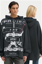 ΒΑΜΒΑΚΕΡΗ ΜΠΛΟΥΖΑ EVERGREEN PARIS' BEST PINCHED HOODIE ΧΡΩΜΑ: ΜΑΥΡΟ, ΜΕ ΚΟΥΚΟΥΛΑ, 204SH002 Y PROJECT