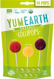 ORGANIC SOUR LOLLIPOPS ΒΙΟΛΟΓΙΚΑ ΓΛΕΙΦΙΤΖΟΥΡΙΑ ΜΕ ΓΕΥΣΗ ΚΕΡΑΣΙ, ΞΙΝΟΜΗΛΟ & ΣΤΑΦΥΛΙ 14 ΤΕΜΑΧΙΑ YUMEARTH