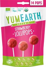 ORGANIC STRAWBERRY LOLLIPOPS ΒΙΟΛΟΓΙΚΑ ΓΛΕΙΦΙΤΖΟΥΡΙΑ ΜΕ ΓΕΥΣΗ ΦΡΑΟΥΛΑ 14 ΤΕΜΑΧΙΑ YUMEARTH