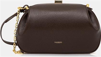 ΔΕΡΜΑΤΙΝΗ ΤΣΑΝΤΑ OYSTER ΧΡΩΜΑ: ΚΑΦΕ, YUZCO-HB-MOYC-L038 YUZEFI