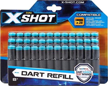 X-SHOT EXCEL 36PK REFILL DARTS COLOR CARD (3618) ZURU