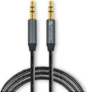 3.5MM STEREO AUDIO CABLE SOUNDCORD 1M FABRIC BLACK 4SMARTS