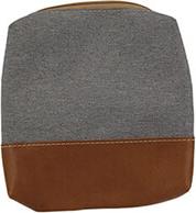 PACKING POUCH LEATHER AND FABRIC SLIM 13X13X2 CM GREY/COGNAC 4SMARTS από το e-SHOP