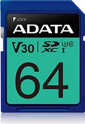 ASDX64GUI3V30S-R PREMIER PRO SDXC 64GB UHS-I U3 V30S CLASS 10 RETAIL ADATA