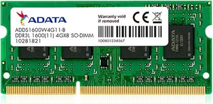 SODIMM DDR3L 1600 1X4GB CL11 ΜΝΗΜΗ RAM ADATA