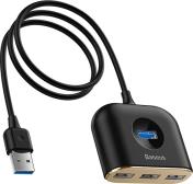 SQUARE ROUND USB HUB USB 3.0 + 3X USB 2.0 1M BLACK BASEUS από το e-SHOP
