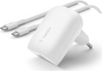 30W USB-C HC,1M C-C CABLE, WH ΑΝΤΑΠΤΟΡΑΣ ΦΟΡΤΙΣΗΣ BELKIN
