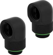 HYDRO X FITTING ADAPTER XF 90° ANGLED ROTARY BLACK 2-PACK CORSAIR